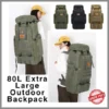 80L Large Capacity Backpack & nbsp; Hiking Bag Military Waterproof Vintage Khaki