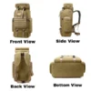 80L Large Capacity Backpack & nbsp; Hiking Bag Military Waterproof Vintage Khaki