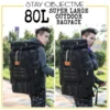 80L Large Capacity Backpack & nbsp; Hiking Bag Military Waterproof Vintage Khaki